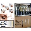 Go Ho Glitter Liquid Eyeliner Colorful Set,5 Colors Metallic Shimmer White Black Silver Gold Diamond Eyeliner,Glitter Eyeliner Sticks,Waterproof Eyeliner,Long Lasting Sparkle Eye Makeup