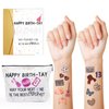 50PCS Temporary Tattoos Gift with Funny Birthday Card and Cosmetic Bag Merch Set, Music Birthday Party Decorations for Fans, Great Sweet Birthday Gifts for WOmen Girls
