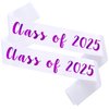 KETAOO 2PCS Class of 2025 Sash, Purple Foil White Finally Graduated Cheerleader Class of 2025 Sashes for Graduation Party Supplies