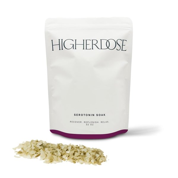HigherDOSE SEROTONIN SOAK - Potent Magnesium Bath Soak with Stress Relief Essential Oils & Apple Cider Vinegar - Relaxing Bath Salts to Maintain Serotonin Levels, Muscle & Nerve Relief (32 Ounce)