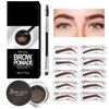Eyebrow Stamp Stencil Kit Eyebrow Pomade Waterproof Eye Brow Stamping Kit Brow Stamp Trio Kit 10 Eyebrow Stencils With Dual Ended Brow Brush Perfect Natural Brow Pomade Brow Eyebrow Kit Taupe