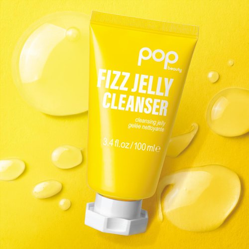 POP Beauty FIZZ JELLY CLEANSER - Textured Jelly Face Wash, Cleanses and Brightens Skin, Removes Makeup Residue | 3.4 Fl Oz
