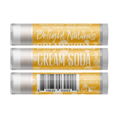 Delight Naturals Soda Fountain Lip Balm Gift Set - Cream Soda, Cherry Cola, and Root Beer