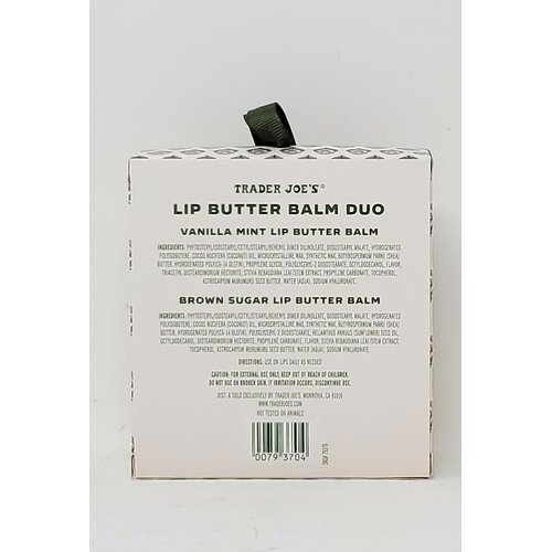 Trader Joes Limited Edition Lip Butter Balm Duo, Vanilla Mint and Brown Sugar 1.04oz/30g