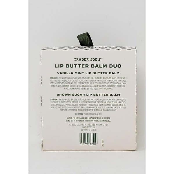 Trader Joes Limited Edition Lip Butter Balm Duo, Vanilla Mint and Brown Sugar 1.04oz/30g