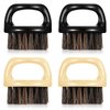 4 Pieces Knuckle Brush Set: Fade Brush, Barber Beard Brush for Men, Face and Neck Brush, Mustache and Hair Brush - Soft Bristles for Styling and Sweeping