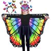 D.Q.Z Double-Sided Fairy Butterfly-Wings Costume for Girls Kids Dress-Up Halloween Costumes Mask Headband as Gifts (Rainbow)