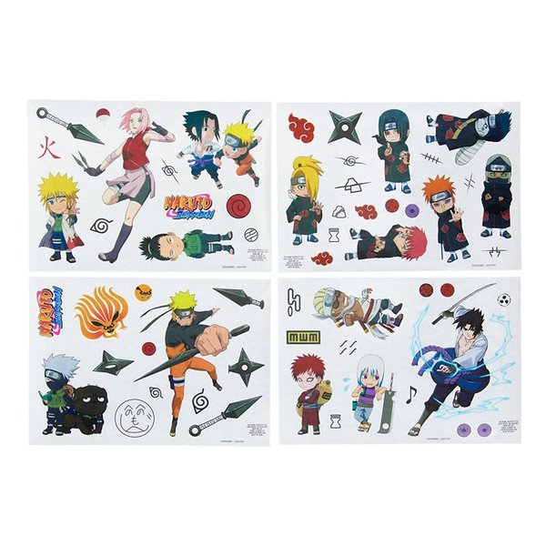 Paladone Naruto Gadget Decals - Anime Stickers for Laptop, Phone Case, or Tablet - 58 Waterproof and Removable Decals for Customizing