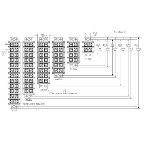 Blue Sea Systems 2508 30A - 8 Circuit Terminal Block
