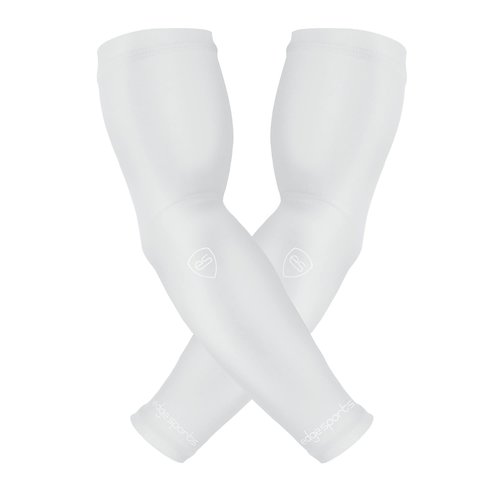 EDGE SPORTS Arm Compression Sleeve Pair, Anti-Fumble Football Arm Sleeves, White, Small