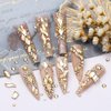 4 Boxes Champagne Nail Rhinestones Glitters Kit, 24 Shapes K9 Glass Champagne Golden Gems Flatback Round Stones Diamonds Crystals Nail Art Supplies Nail Charms for Acrylic Nails Faces Body DIY Crafts