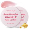 MOTHER MADE Lip Care Balm Plumping Vitamin E Vegan Lip Sleeping Mask 2EA, with Organic Shea Butter, Natural Oils, Vegan Collagen, For Dry Chapped Lips, Stocking Stuffers, Korean Skin Care