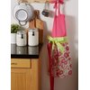 DII Women's Cotton Skirted Kitchen Apron for Cooking, Baking & Crafts, Adjustable with Generous Waist Ties, Pink Daisy, One Size