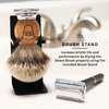 Parker Safety Razor 100% Silvertip Badger Bristle Shaving with Deluxe Olivewood & Chrome Handle - Brush Stand Included