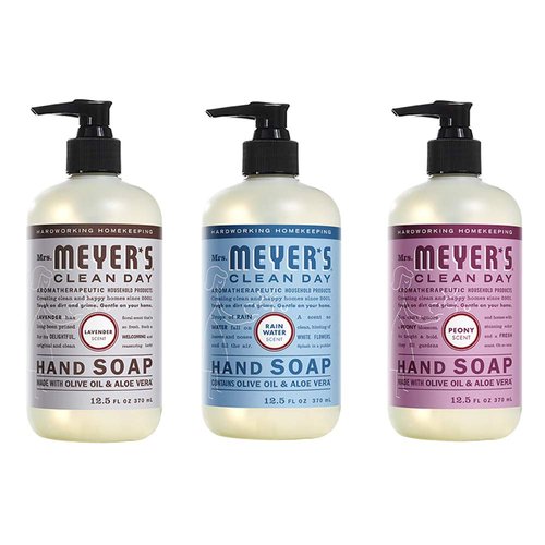 Mrs. Meyers Clean Day Liquid Hand Soap, 1 Pack Lavender, 1 Pack Rainwater, 1 Pack Peony 12.50 OZ each