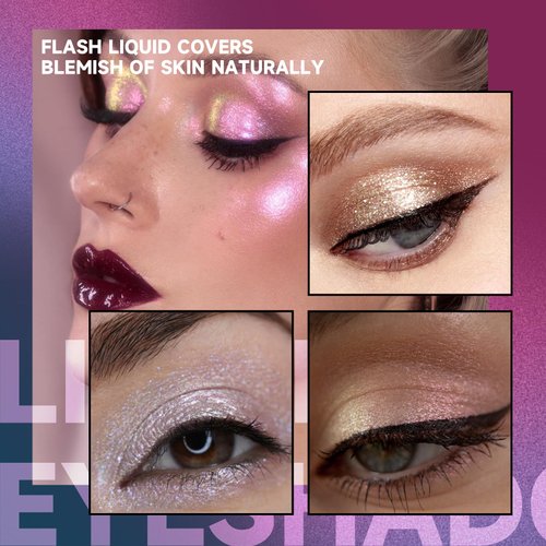 Easilydays Glitter Eyeshadow, Makeup for Eyes Liquid Metallic Chameleon Sparkle Glow Light Colors, Highly Pigmented, Waterproof Long Lasting, Sequins Highlight Lying Silkworm Eye Cheek Brightening Liquid Eye Shadow (#07)