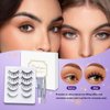 Natural Look Fake Eyelashes Thick Soft Curly Fake Lashes Cat Eye Lashes Mink Fluffy Strip False Lashes Fox Eye Lashes Contact Lens Friendly Easy to Apply 5 Pairs Pack