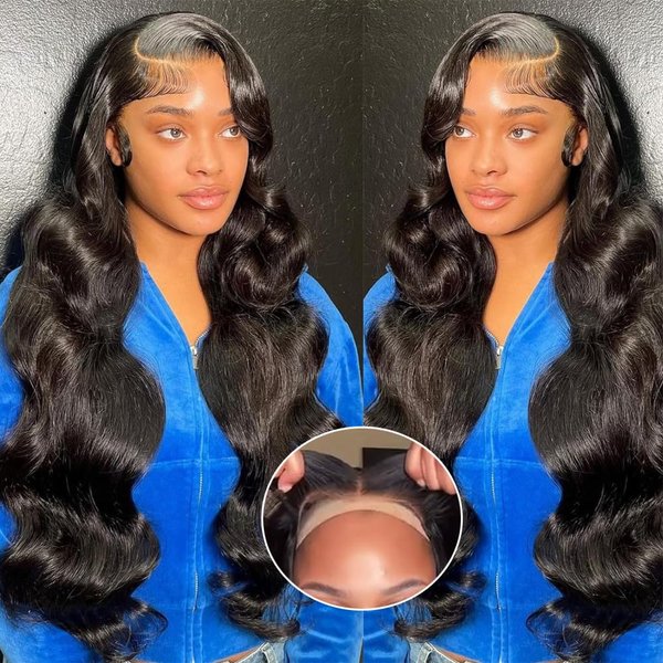 Body Wave Lace Front Wigs Wear and Go Glueless Wigs Body Wave Human Hair Pre Plucked Bleached Knots Pre Cut 13x4 HD Lace Front Wigs with Baby Hair Natural Hairline 180 Density for Women 26 Inch