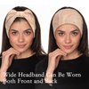 Cobahom 6Pcs Wide Headbands for Women Non Slip Soft Fabric Hair Wrap Turban Plain Head Bands Elastic Sport Hair Bands for Workout Yoga Running (Natural Texture)