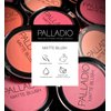 Palladio Matte Blush, Brushes onto Cheeks Smoothly, Soft Matte Look and Even Finish, Flawless Velvety Coverage, Effortless Blending Makeup, Flatters the Face, Convenient Compact, Toasted Apricot