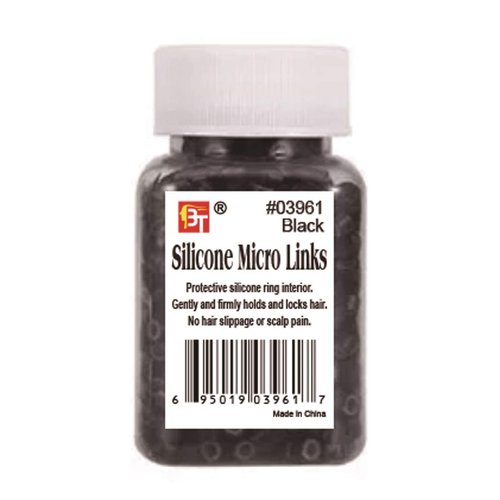 Silicone Micro Links for Hair Extensions (Black)