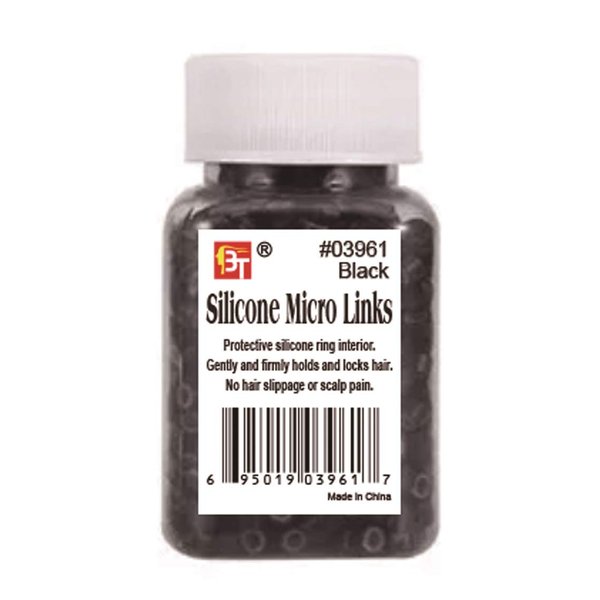 Silicone Micro Links for Hair Extensions (Black)