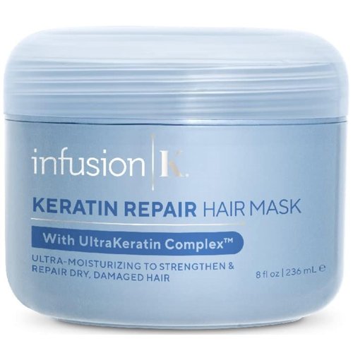 Infusion K Intense Repair Hair Mask with UltraKeratin Complex - Moisturizies & Nourishes | Strengthen & Repair Weak Dry Damaged Hair | Color Safe, Paraben, Sulfate, & Cruelty Free | USA Made (8 oz)