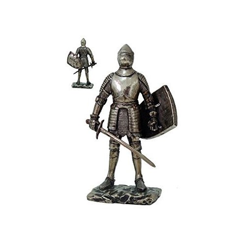 Medieval Knight Statue Bronze Finishing Cold Cast Resin Statue 7" tall