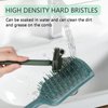 2-in-1 Hair Brush Cleaning Tool, Comb Cleaning Brush Hair Brush Cleaner with Pick and Bristles Hair Brush Remover Rake for Removing Hair Dust, Cute Comb Cleaner Tool for Home and Salon, Green