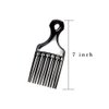 Luxxii (3 Pack) 7" Black Afro Pick Lift Hair Comb Detangle Wig Braid Hair Man Styling Comb (Black)