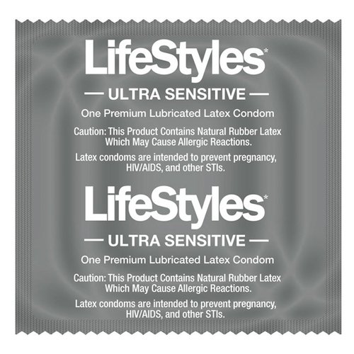 Lifestyles ULTRA SENSITIVE Lubricated Condoms - Also available in quantities of 12, 25, 50 - (100 condoms)
