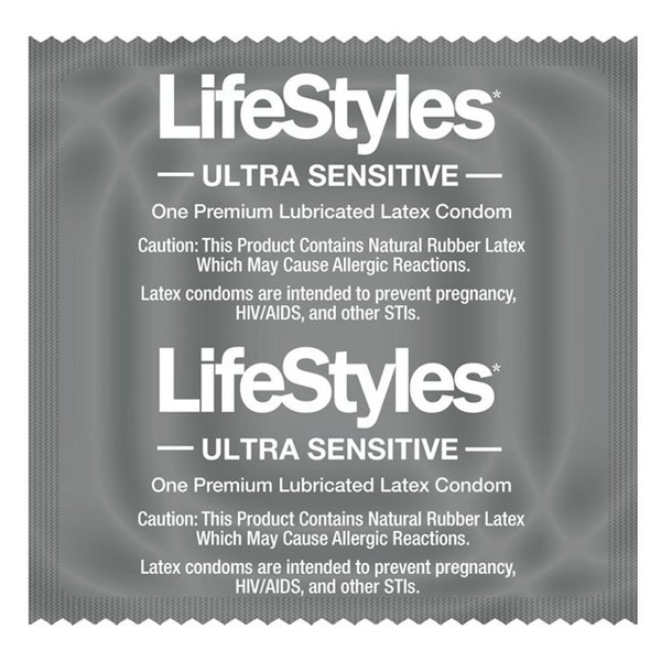 Lifestyles ULTRA SENSITIVE Lubricated Condoms - Also available in quantities of 12, 25, 50 - (100 condoms)