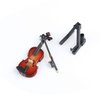 Dselvgvu Wooden Miniature Violin with Stand,Bow and Case Mini Musical Instrument Miniature Dollhouse Model Ornament Home Decoration (3.15"x1.18"x0.59")