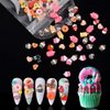 WEILUSI 100PCS Resin Kawaii Nail Charms Flat Back Fake Candy Slime Charms 3D Mixed Assorted Sweets Cake Mini Charms Rhinestones for DIY Craft Jewelry Making Nail Decoration