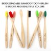 Virgin Forest Bamboo Toothbrush, Biodegradable Toothbrush, Eco Friendly Natural Wooden Toothbrushes, Vegan Organic Bamboo Charcoal Tooth Brush for Sensitive Gums Medium Bristle Set of 8 Color