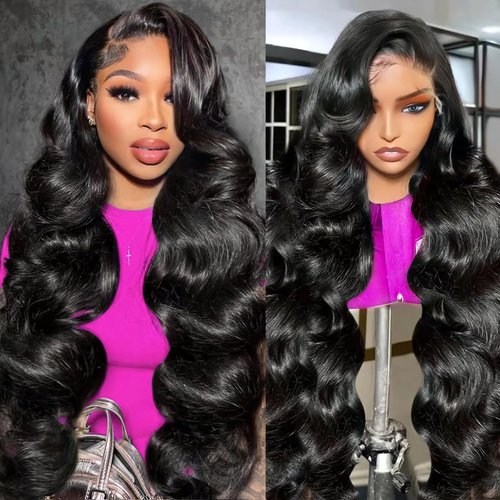 Yesbest Body Wave 13x6 Lace Front Wigs Human Hair Pre Plucked Glueless Wig Human Hair 180% Densit...