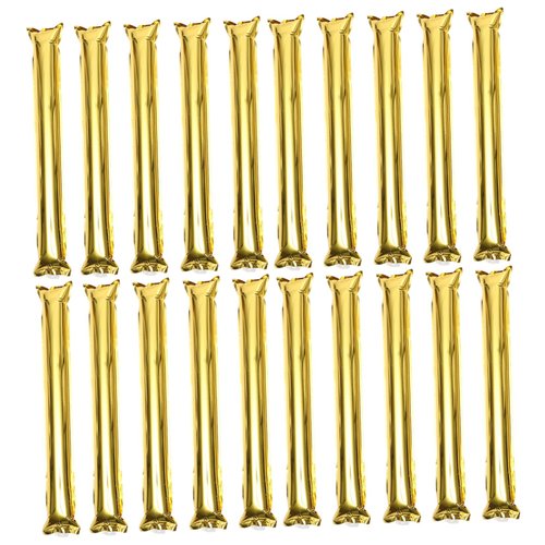 jojofuny 24pcs Thunder Sticks Inflatable Cheering Stick Clapper Noise Makers Cheer up Toys for Sports Games Birthday Party Supplies Wedding Concert Carnival Balloon Golden