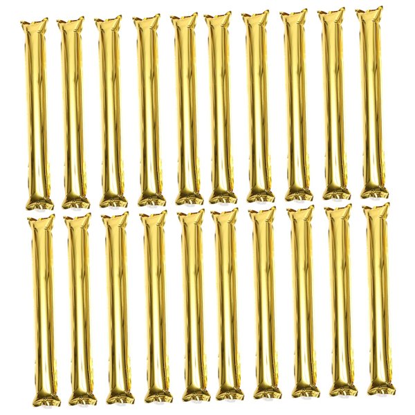 jojofuny 24pcs Thunder Sticks Inflatable Cheering Stick Clapper Noise Makers Cheer up Toys for Sports Games Birthday Party Supplies Wedding Concert Carnival Balloon Golden