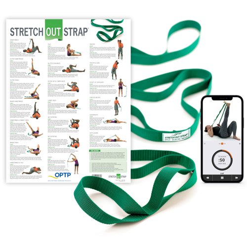 The Original Stretch Out Strap with Exercise Poster, USA Made Top Choice Stretching Strap, Yoga and Knee Therapy, Stretch Out Straps for Physical Therapy by OPTP