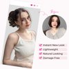 REECHO Ponytail Extension, 9" Claw Clip in Short Curly Wavy Pony Hair Extension Jaw Clip on Pony Tail HP001 Hairpiece for Women - Chestnut Brown with Golden Highlights