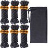 Hikeman 6 Pack 4mm Outdoor Guy Lines Tent Cords Lightweight Camping Rope with Aluminum Guylines Adjuster Tensioner Pouch for Tent Tarp, Canopy Shelter, Camping, Hiking, Backpacking (Black)