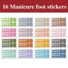 WOKOTO 16 Sheets Toes Nail Wraps for Women Toenails Nail Polish Strips Gel Nail Stikers Set with Nail File Nail Gel Strips Press On Nails Polish Stickers for Toes Women Girls Stickers for Nails Art
