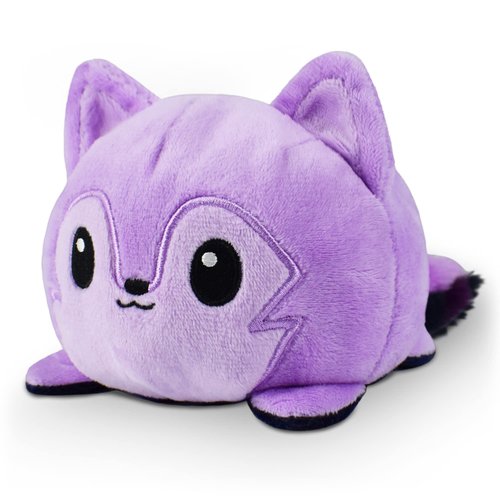 TeeTurtle - The Original Reversible Wolf Plushie - Galactic Purple - Cute Sensory Fidget Stuffed Animals That Show Your Mood