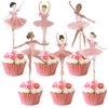 Humyoun 36 Ballerina Cupcake Kit Colorful Ballet Tutu Dancer Girls Cupcake Toppers Ballet Slipper Cupcake Picks Dancing Cake Dessert Muffin Toppers for Wedding Baby Shower Birthday Party
