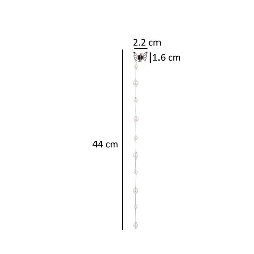 mollensiuer 2 Pieces Pearls Tassel Extension Chain Ponytail Hair Band Hair Clips Hair Accessories Braided Head Chain for Party and Prom Punk Hair Accessories