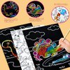 JUNQIU Scratch Art for Kids, Rainbow Scratch Paper Art Set - Dinosaurs, Arts and Crafts for Kids Ages 4-8 Girls Boys, Kids Activity & Christmas Crafts, Stocking Stuffers for Kids
