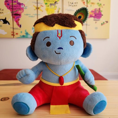 MODI TOYS Baby Krishna (11 inch) Mantra Singing Stuffed Plush Toy | Ideal for Newborns, Infants, Toddlers, Grandparents | Best for Diwali, Baby Shower, Birthday | Teddy Bear Panda Elephant