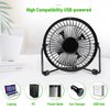 AMKEN Small Desk Fan, 4 Inch USB Fan Powered by USB, 360° Rotation - Small Fans for Bedroom, Office, Table - Ultra-quiet Personal Cooling Fan with Metal Construction