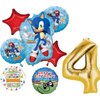 Anagram Sonic Video Gamers 4th Birthday Party Supplies Hedgehog Foil Balloon Bouquet Decorations