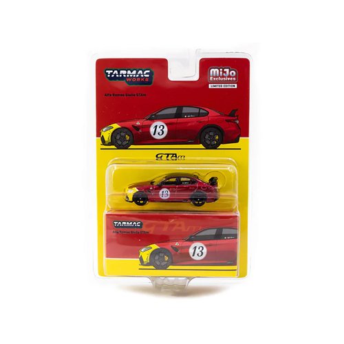 Giulia GTAm #13 Red Metallic and Yellow with Black Top Global64 Series 1/64 Diecast Model by Tarmac Works T64G-TL031-MRY